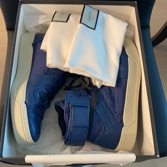 Gucci Men High Top Nylon Guccissima Light/Camelot Size 7 (runs big like an 8.5) - Picture 8 of 9